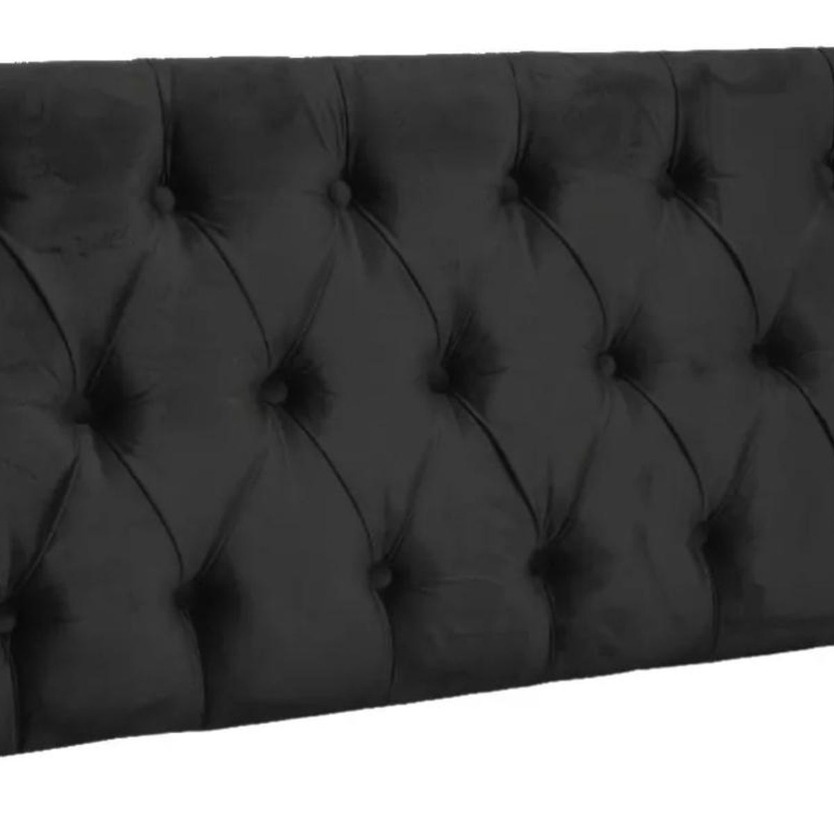 IMPORTCLICK - Respaldo Elegante Super King Capitone 200x60 CM Negro Felpa Botones IMPORTCLICK