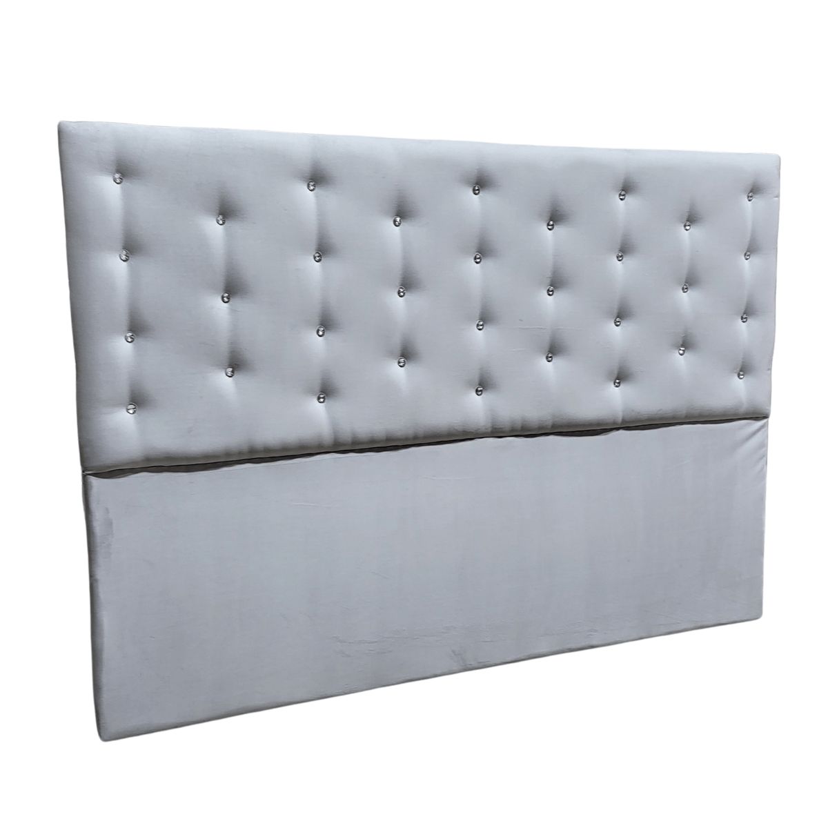 GENERICO - Respaldo King Gris Perla Felpa a piso Diamante Rimar 182x130x8