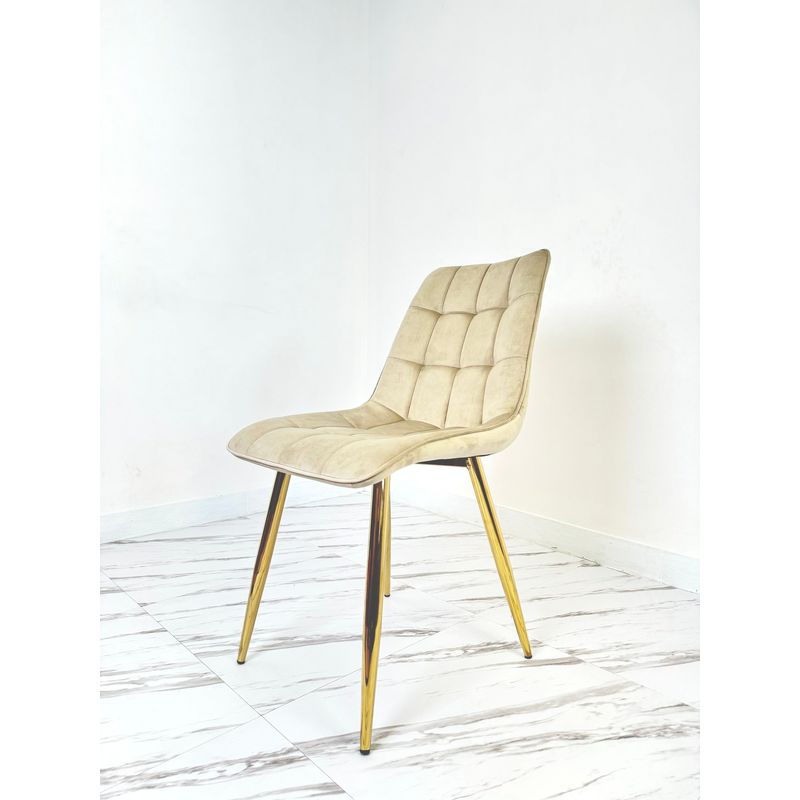 DECO DESIGN - SILLA DE COMEDOR ACOLCHADA MODELO AURA BEIGE MGR MUEBLES