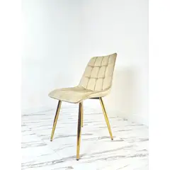 DECO DESIGN - SILLA DE COMEDOR ACOLCHADA MODELO AURA BEIGE MGR MUEBLES