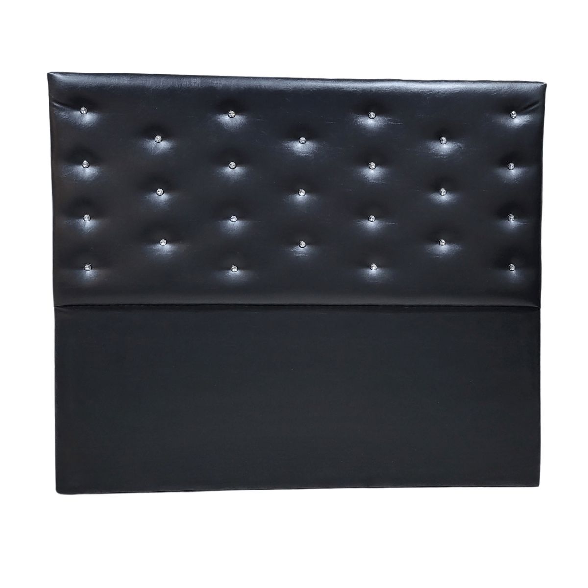 GENERICO - Respaldo 2 Plazas Negro Eco cuero Diamante a piso Muebles Rimar