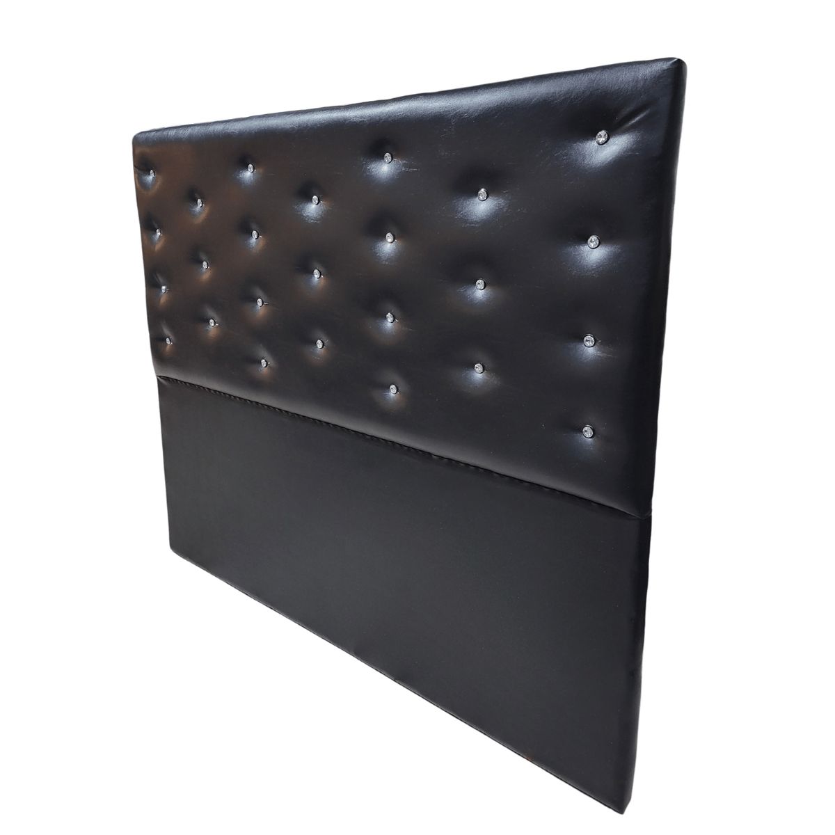 GENERICO - Respaldo 2 Plazas Negro Eco cuero Diamante a piso Muebles Rimar