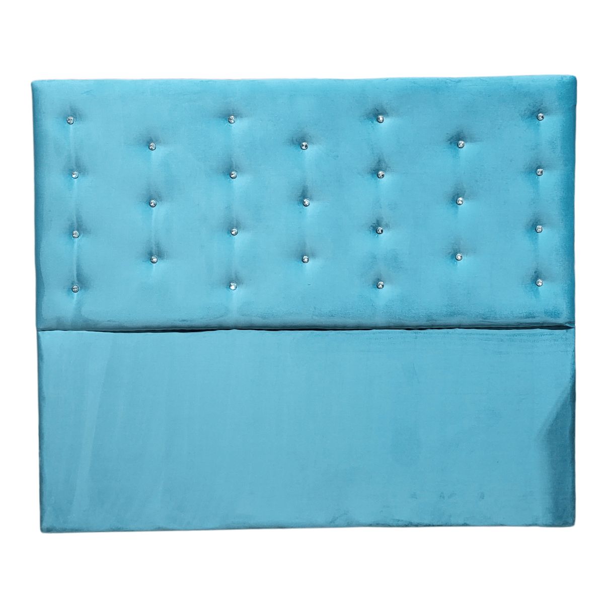 GENERICO - Respaldo 2 Plazas Turquesa Felpa Diamante Botón a piso Muebles Rimar