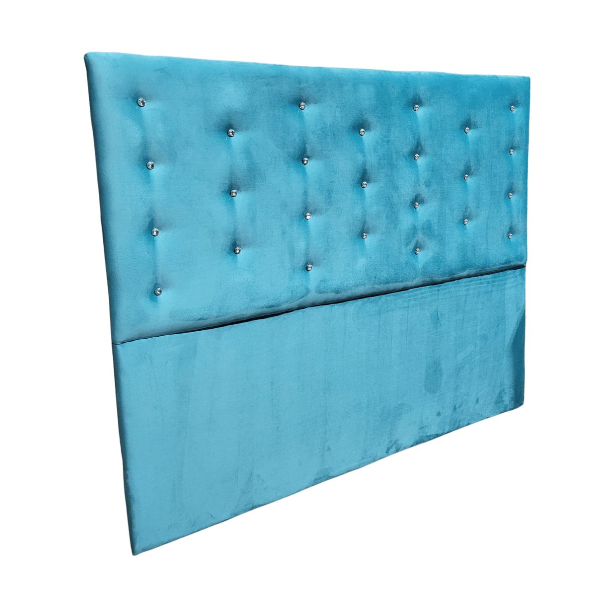 GENERICO - Respaldo 2 Plazas Turquesa Felpa Diamante Botón a piso Muebles Rimar