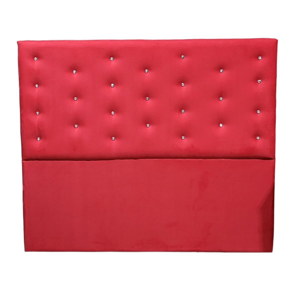 GENERICO - Respaldo 2 Plazas Rojo Felpa Diamante Botone a piso Muebles Rimar