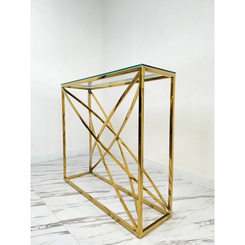 GENERICO - Arrimo dorado y vidrio tempaldo 8mm MGR MUEBLES