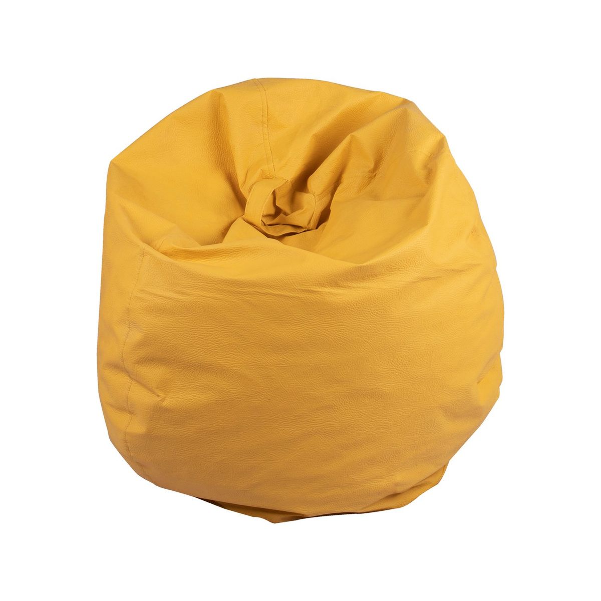 GENERICO - Funda Pouf Pera Amarilla Eco Cuero sin relleno50x50x50 cm Máxima Design