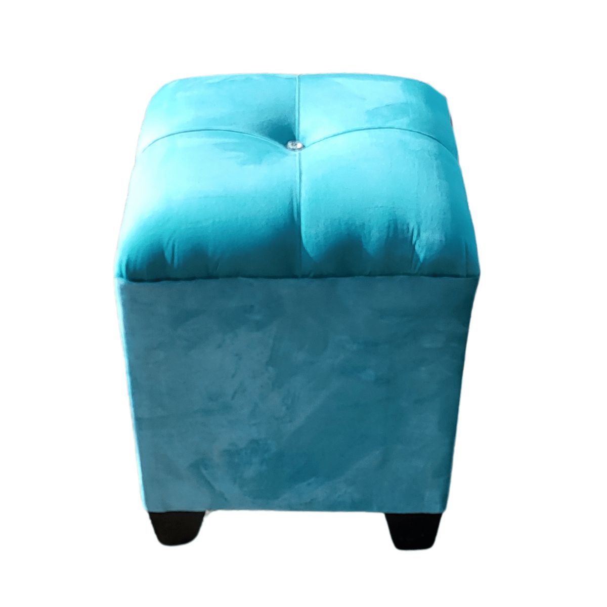 GENERICO - Pouf Turquesa Botón Diamante 35x35x42 Muebles Rimar