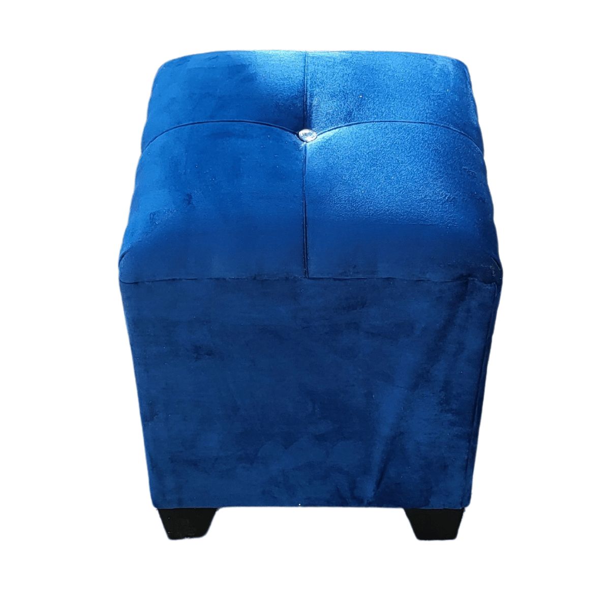 GENERICO - Pouf Azul Marino Botón Diamante 35x35x42 Muebles Rimar