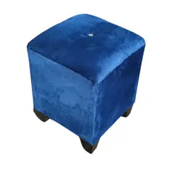 GENERICO - Pouf Azul Marino Botón Diamante 35x35x42 Muebles Rimar