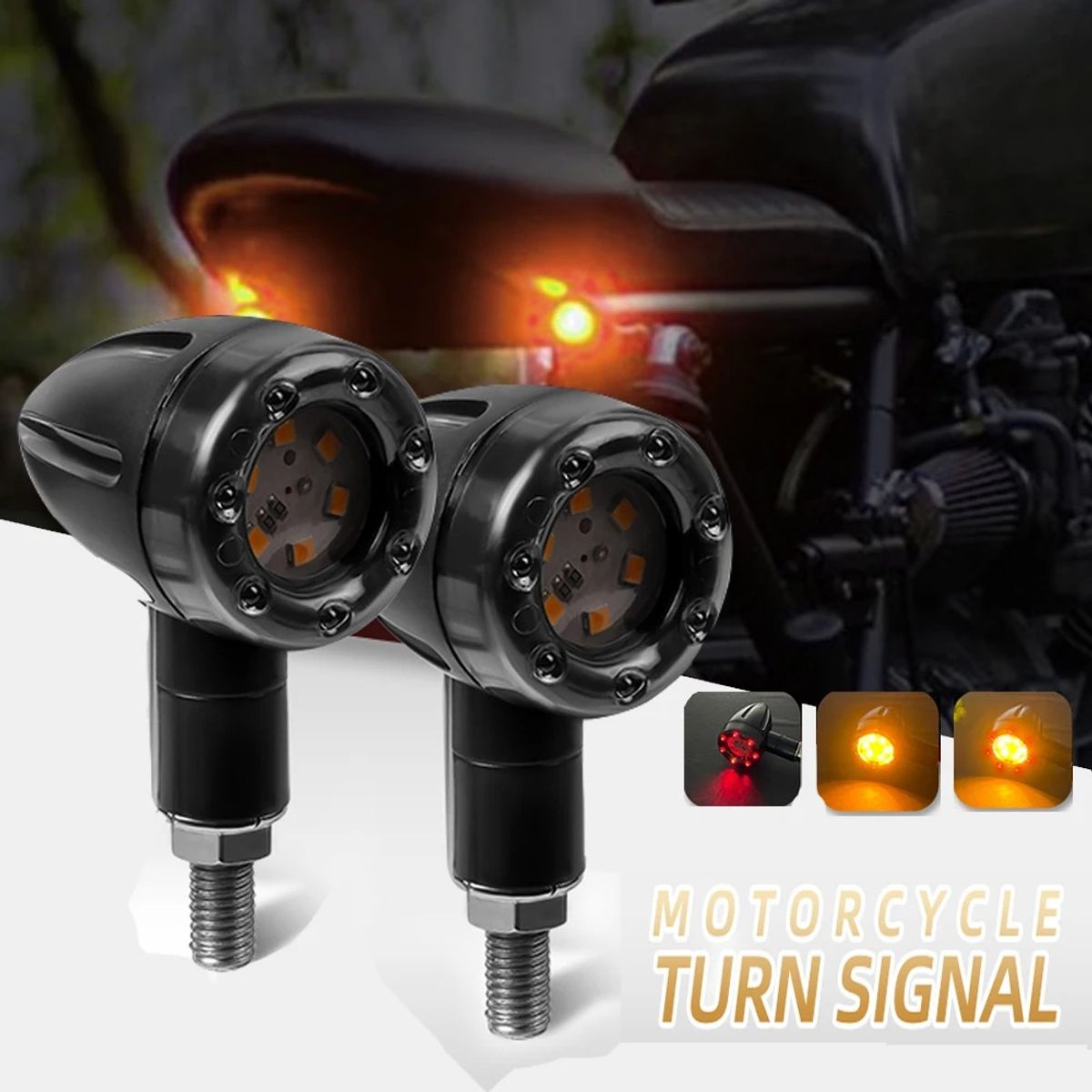 GENERICO - intermitentes LED para moto Custom café racer brat chopper