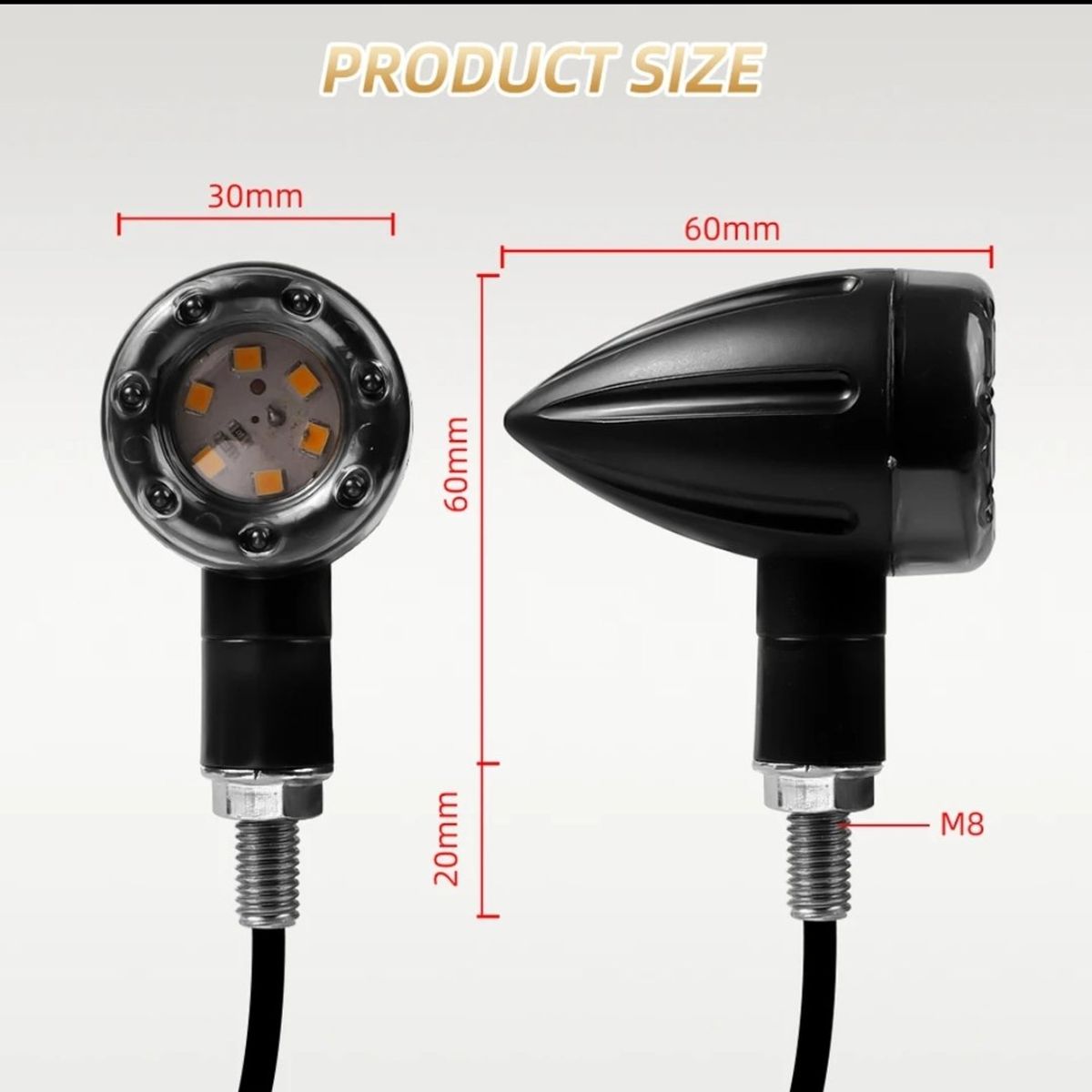 GENERICO - intermitentes LED para moto Custom café racer brat chopper