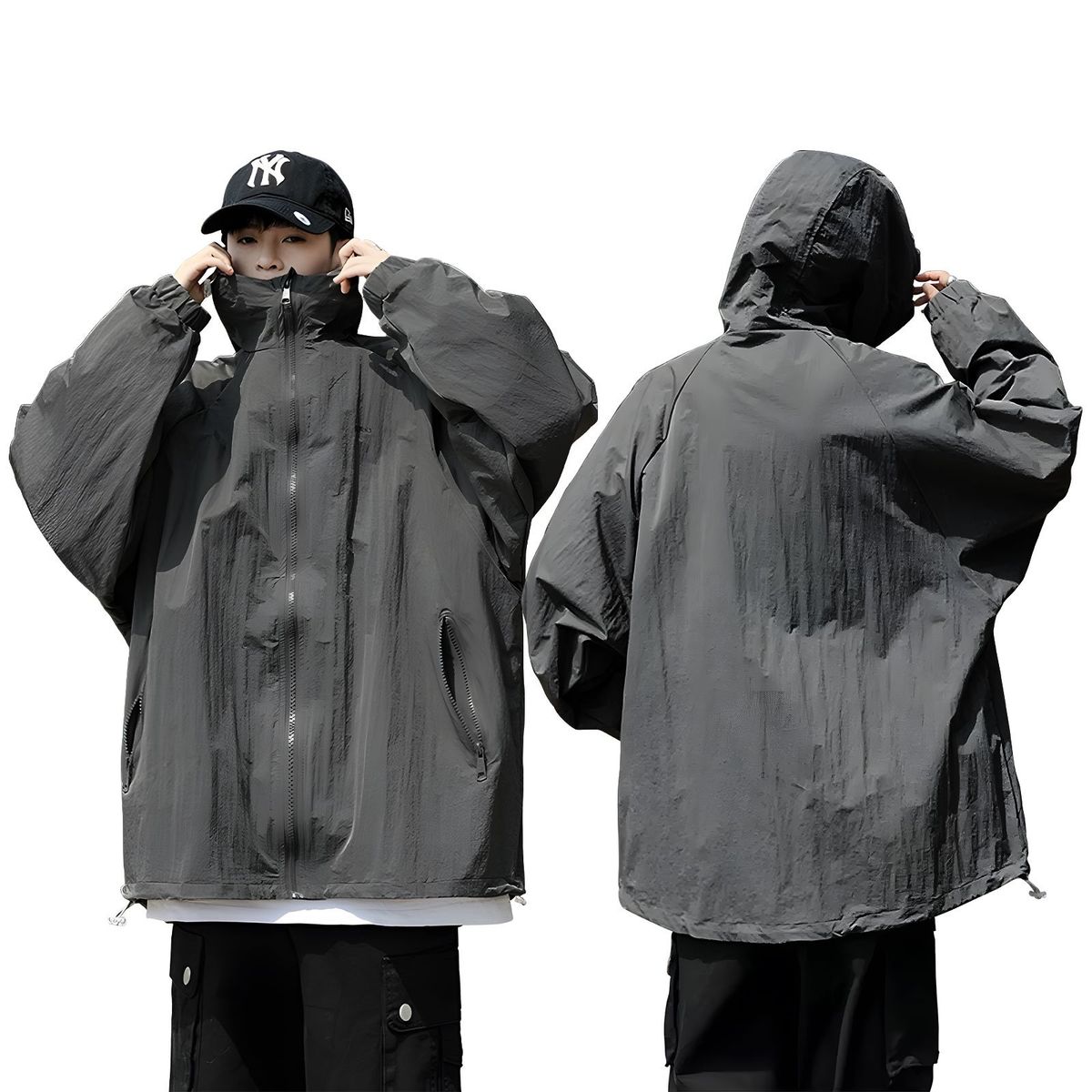 KOKILA - Chaqueta Capucha Protección Solar UPF50+ Delgado Intemperie