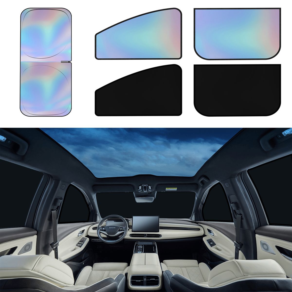 KOKILA - Parasol Magnético 5 en 1 para Auto Refleja Rayos UV