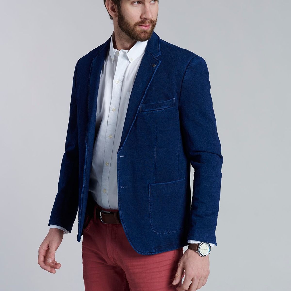 FEROUCH - Blazer Knitted Fj Azul Ferouch