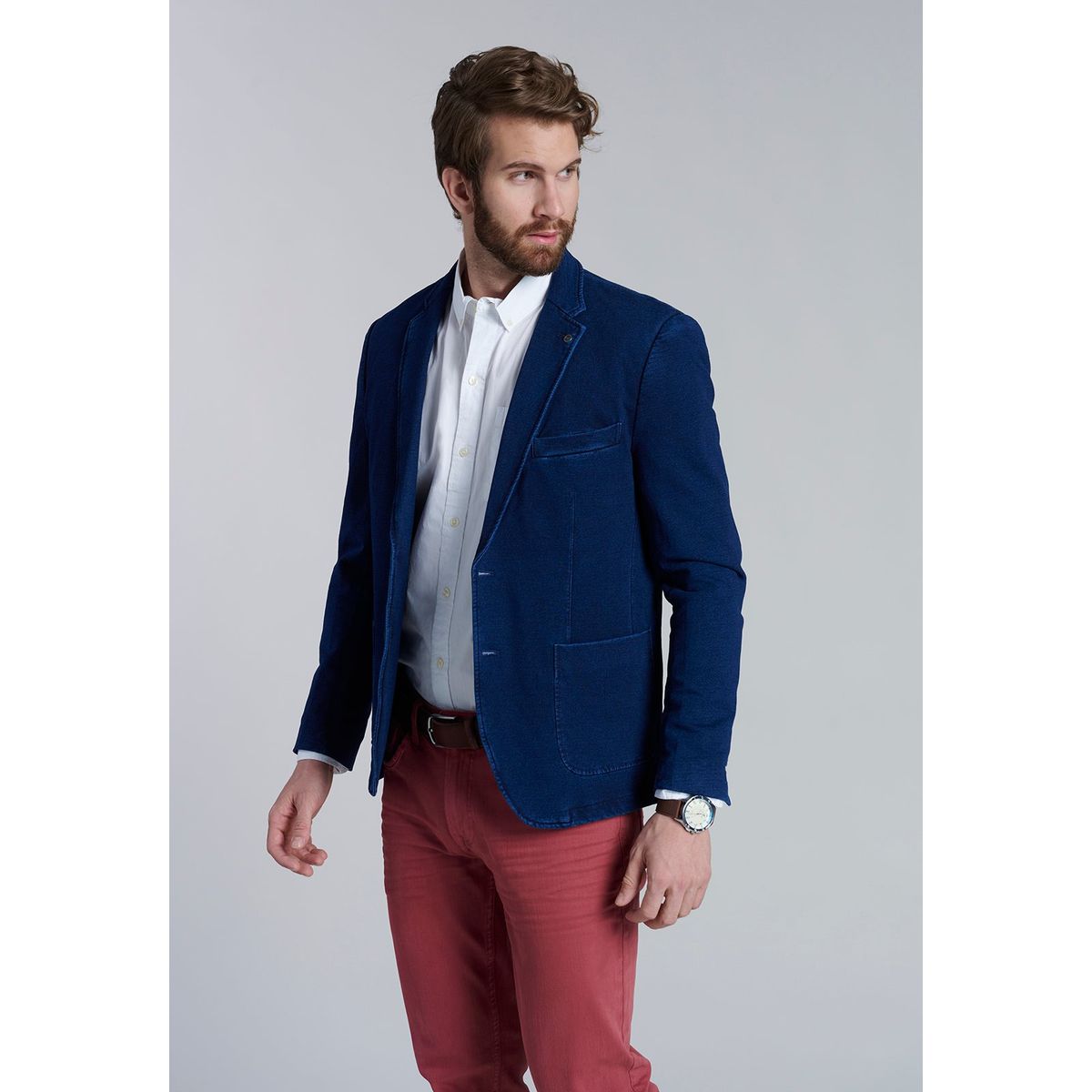 FEROUCH - Blazer Knitted Fj Azul Ferouch