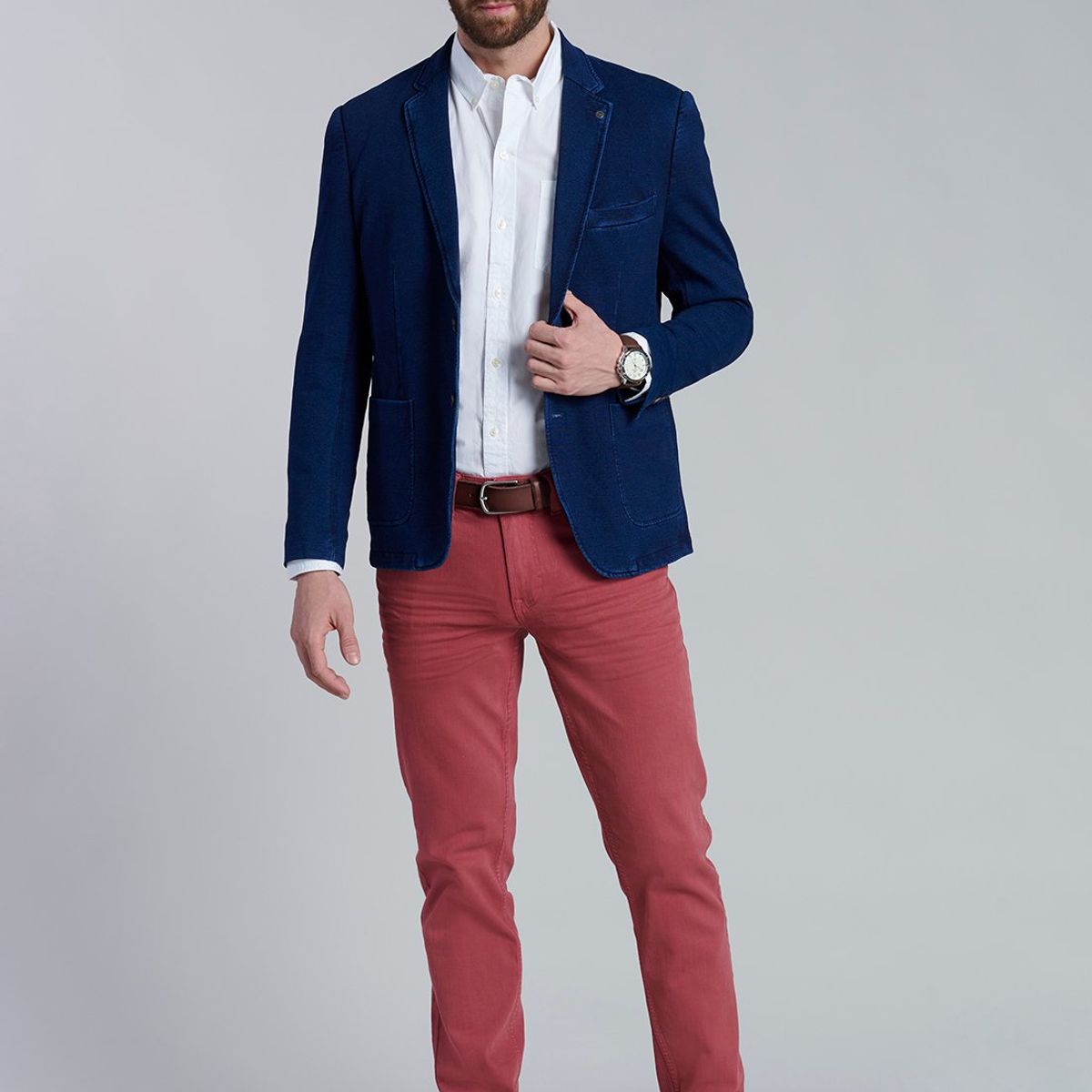 FEROUCH - Blazer Knitted Fj Azul Ferouch