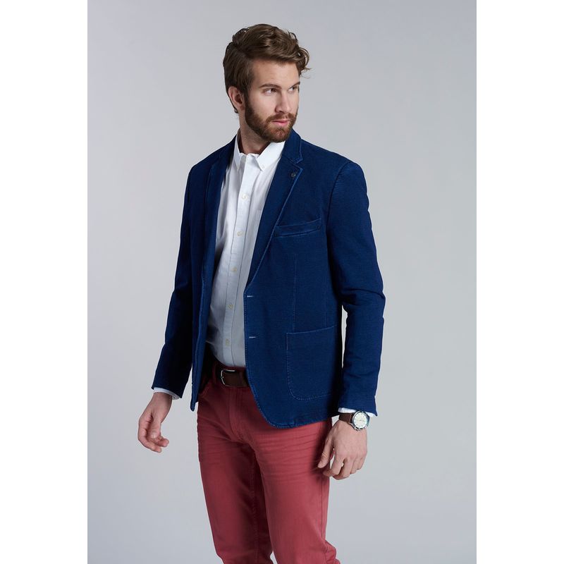 FEROUCH - Blazer Knitted Fj Azul Ferouch.