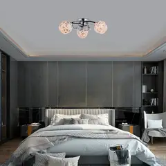 LAMPARASHOME - Lámpara De Techo Colgante Iluminación Moderna 3 Luz E27 Cromo