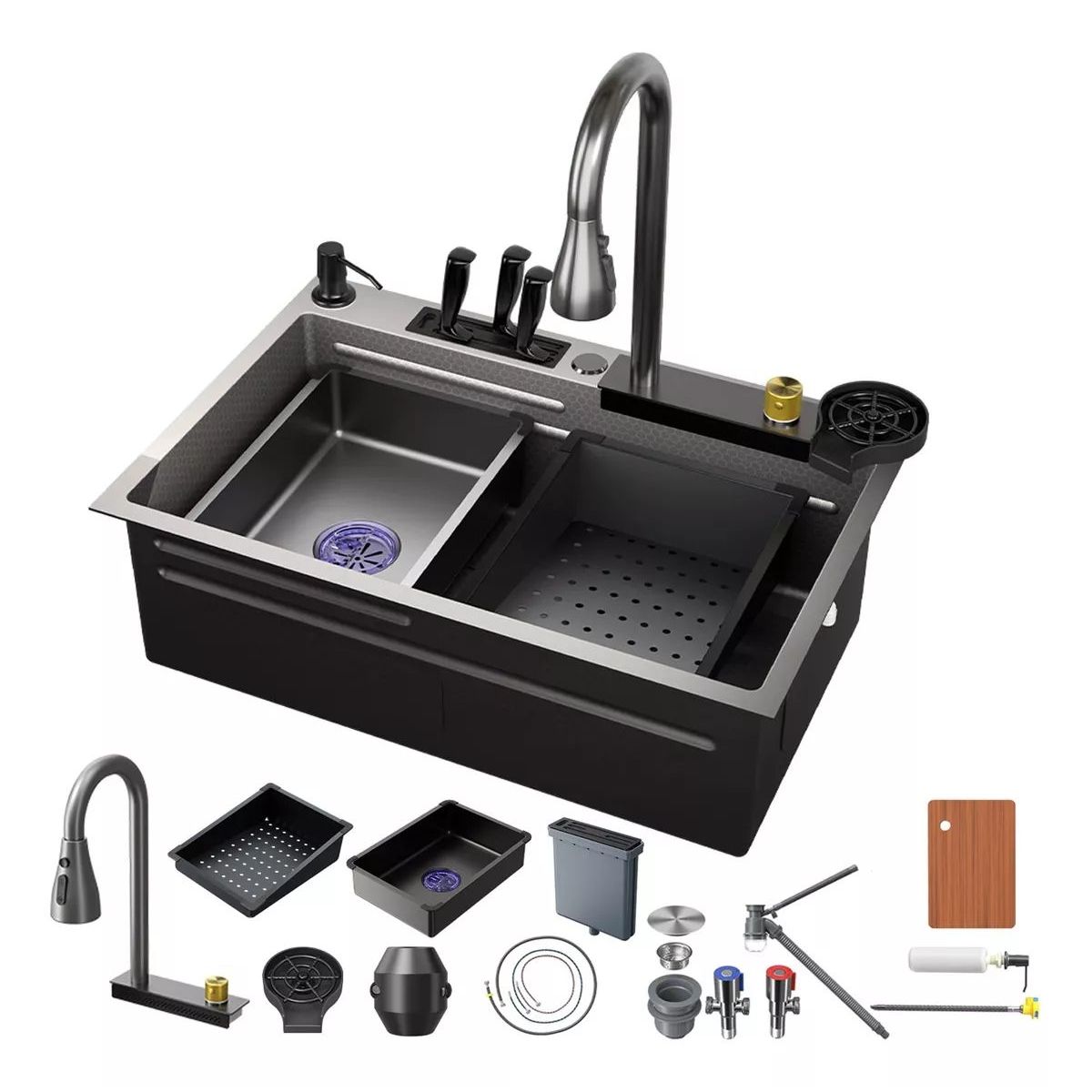 KUANGYE - Lavaplatos Empotrado 304 Lavaplatos Acero Inoxidable 68x45 cm