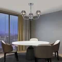 LAMPARASHOME - Lámpara De Techo Colgante Iluminación Moderna 3 Luz E27 Cromo