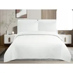 GENERICO - Quilt de Verano 2 plazas. Color Blanco CS015