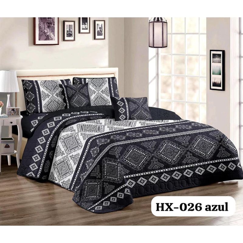 GENERICO - Quilt de Verano 2 plazas. Color Azul HX026