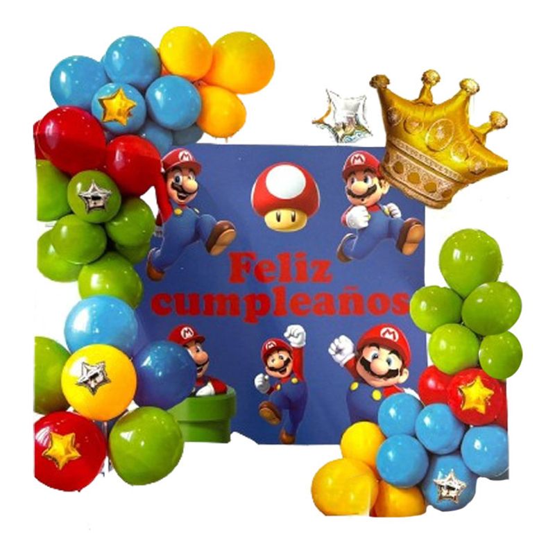 GENERICO - 68 Set De Cumpleaños Super Mario Globos Super Mario Globos