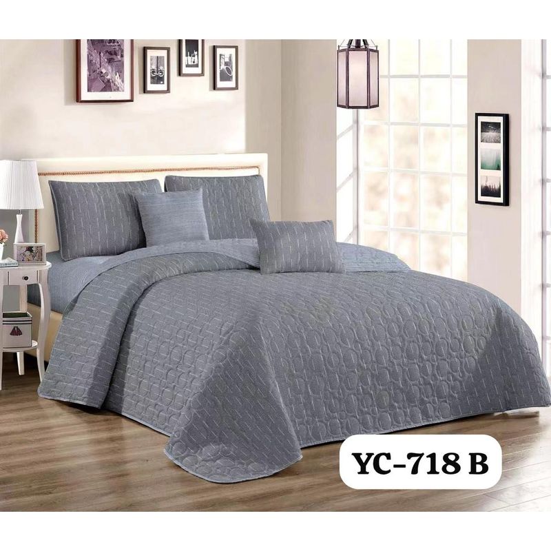GENERICO - Quilt de Verano 2 plazas. Color Gris YC718C