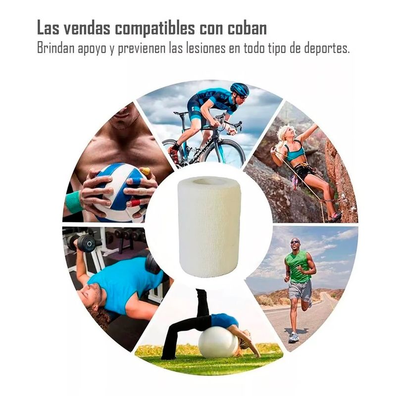 GENERICO - Venda Autoadherente Compatible Con Coban 75cmx45mt -1 Blanco