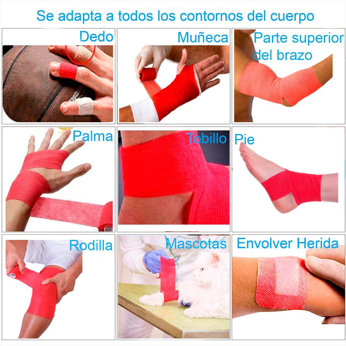GENERICO - Venda Autoadherente Compatible Con Coban 7.5cm X 4.5mt 1 Und Rojo
