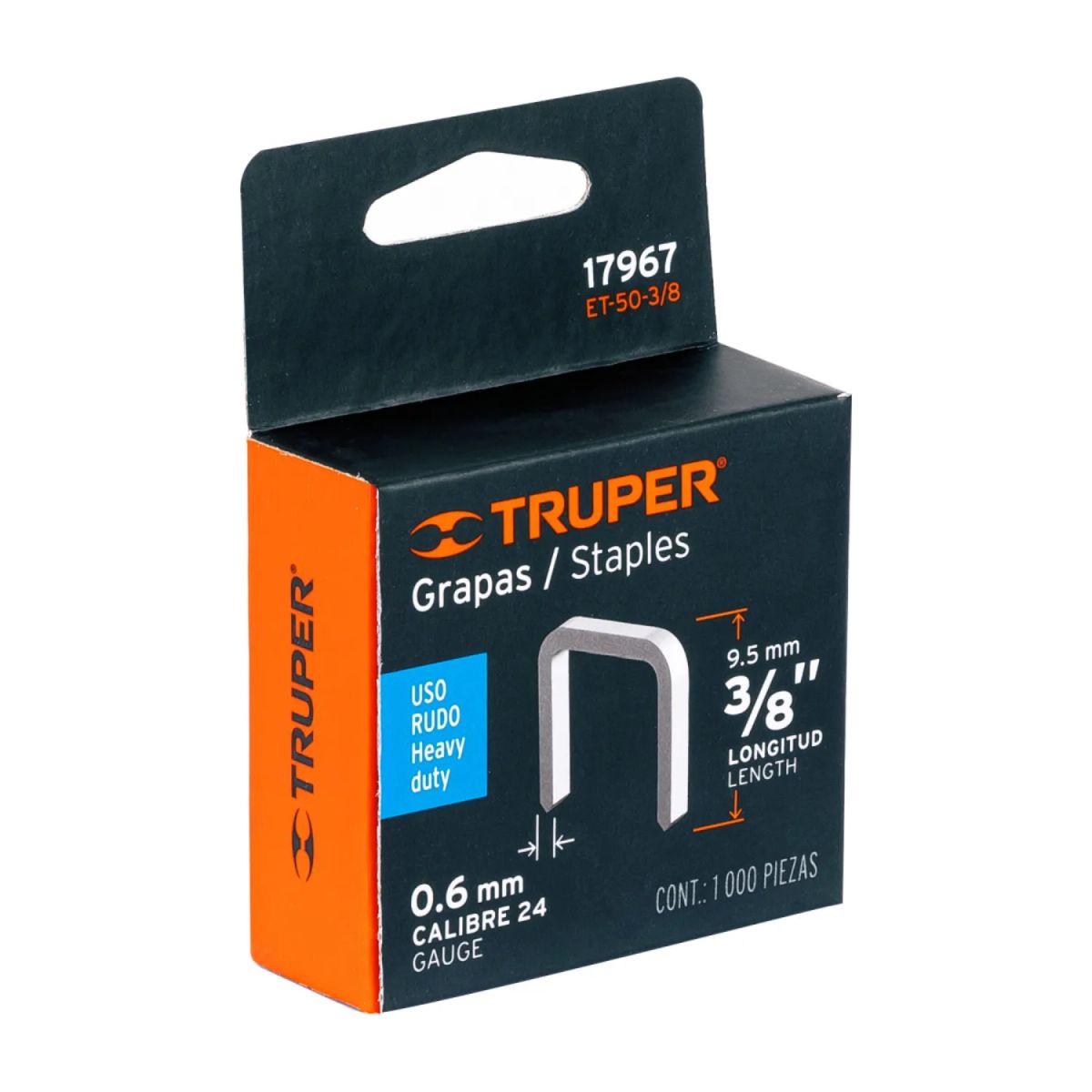 TRUPER - Grapas 3/8 Pulgadas X 1000 Piezas Et-50-3/8 17967