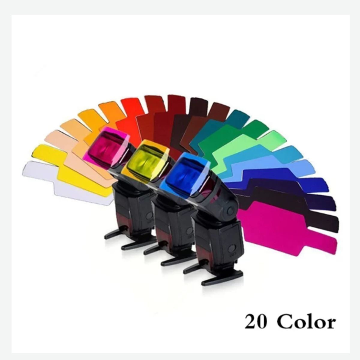 GENERICO - DIFUSOR GELES 20 COLORES FLASH SPEEDLITE
