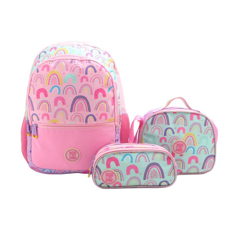GENERICO - Set Infantil Mochila + Lonchera + Estuche Pop Street Rosada