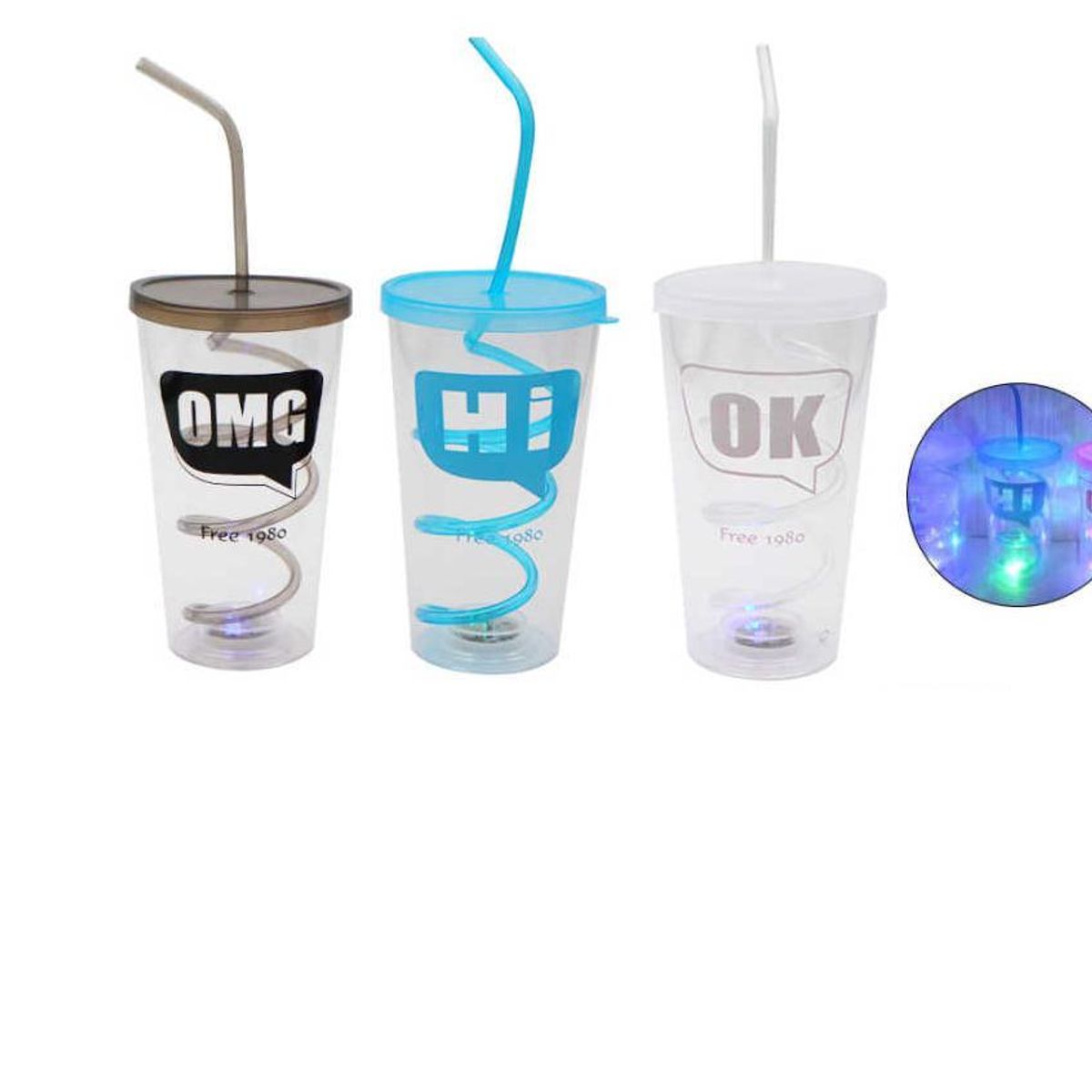 GENERICO - Vaso Plastico con Bombilla