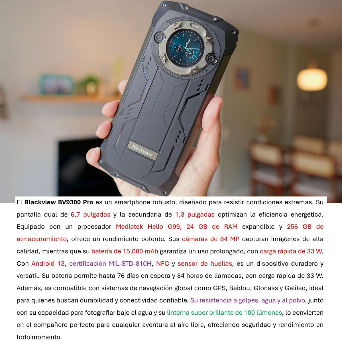 BLACKVIEW - Blackview BV9300 Pro - Smartphone Robusto Alto Rendimiento