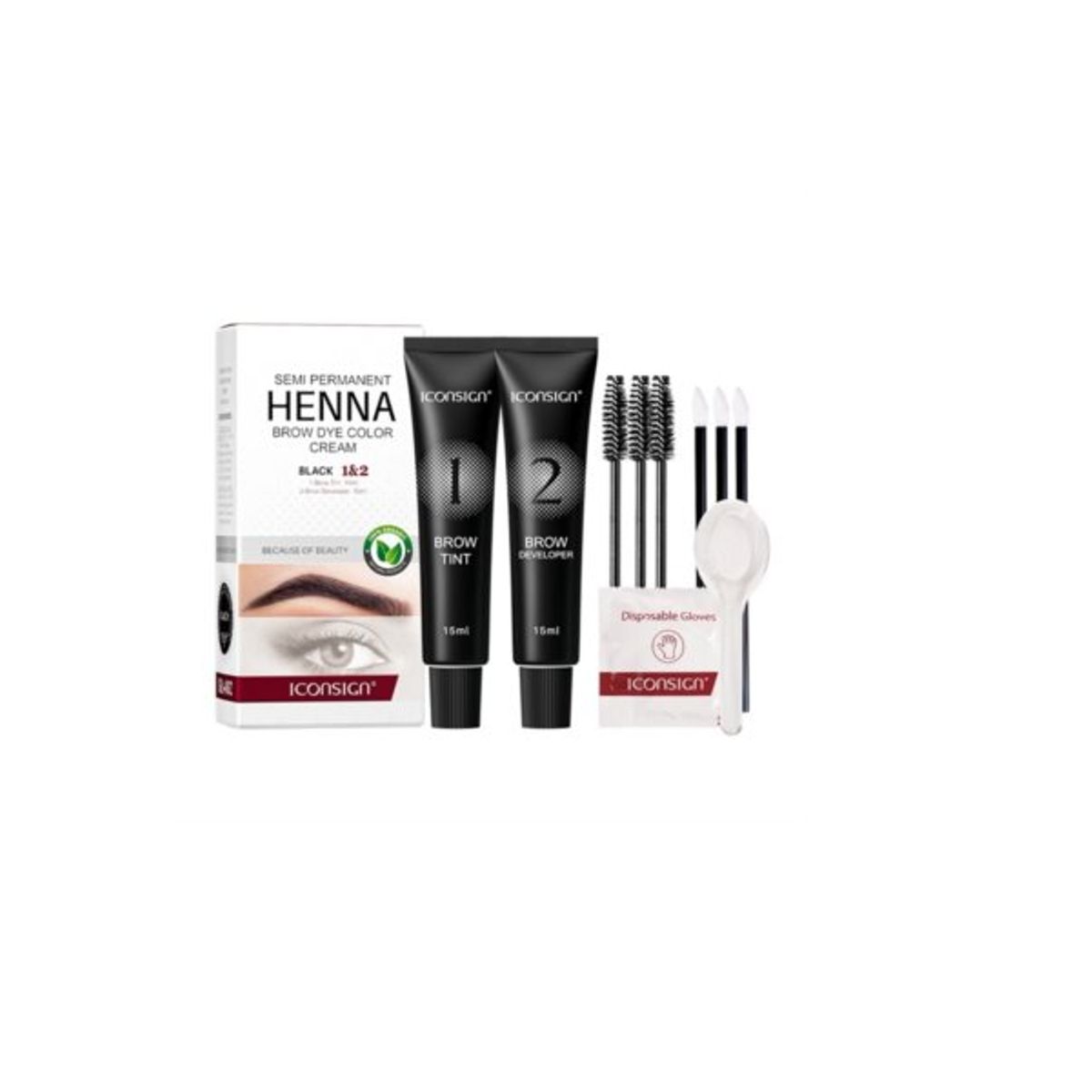 GENERICO - Tinte Henna para Pestañas y cejas 15 ml Tono Negro