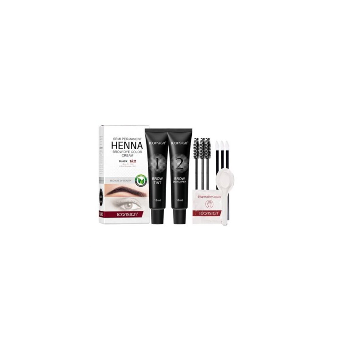 GENERICO - Tinte Henna para Pestañas y cejas 15 ml Tono Negro
