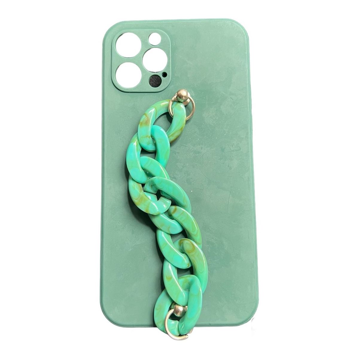 GENERICO - Funda Carcasa Accesorio Con Cadena Para iPhone 12 Pro-VERDE