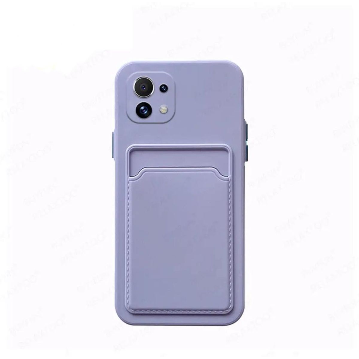 GENERICO - Funda Porta Tarjeta Silicona Para iPhone 12-LILA