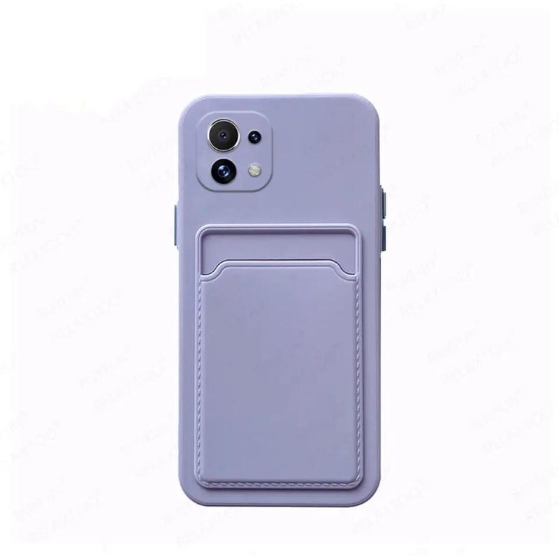 GENERICO - Funda Porta Tarjeta Silicona Para iPhone 12-LILA