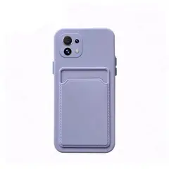 GENERICO - Funda Porta Tarjeta Silicona Para iPhone 12-LILA