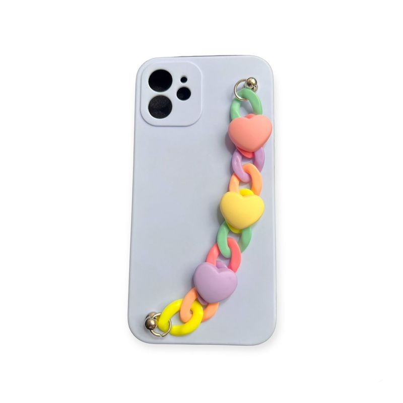 GENERICO - Funda De Silicona Con Cadena Para iPhone 12-LILA