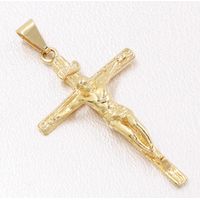 Colgante Cristo Madero Grande Oro Laminado 18k