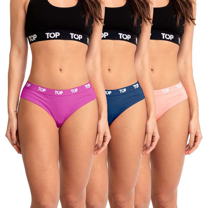 TOP - Calzón Bikini Algodón Pack 3 C10 Top.