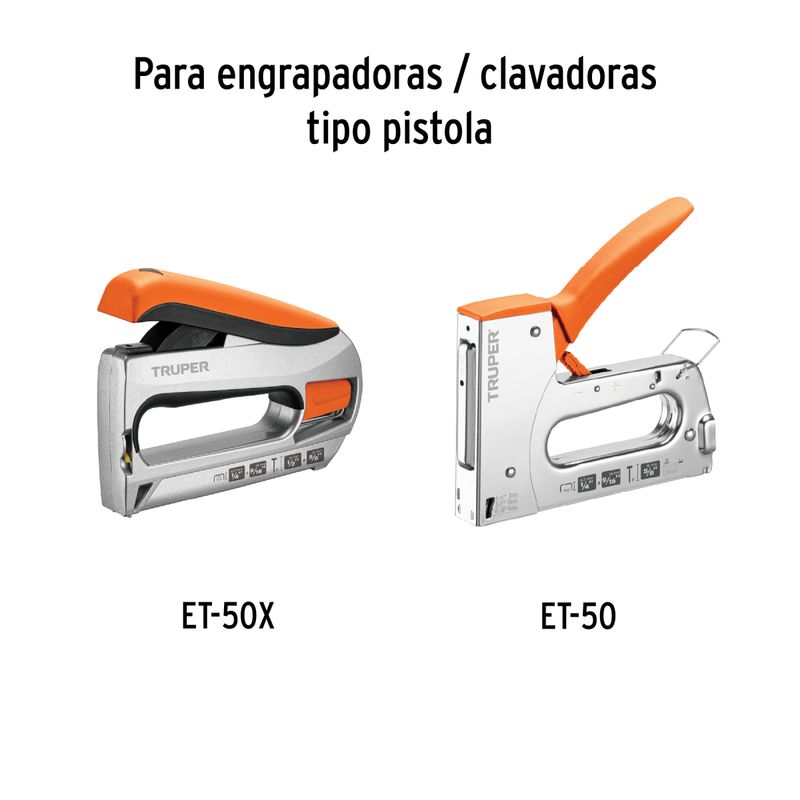TRUPER - Grapas 1/2 Pulgadas X 1000 Piezas Et-50-1/2 17968
