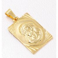 Colgante Rostro Placa Diamantada Oro Laminado 18k