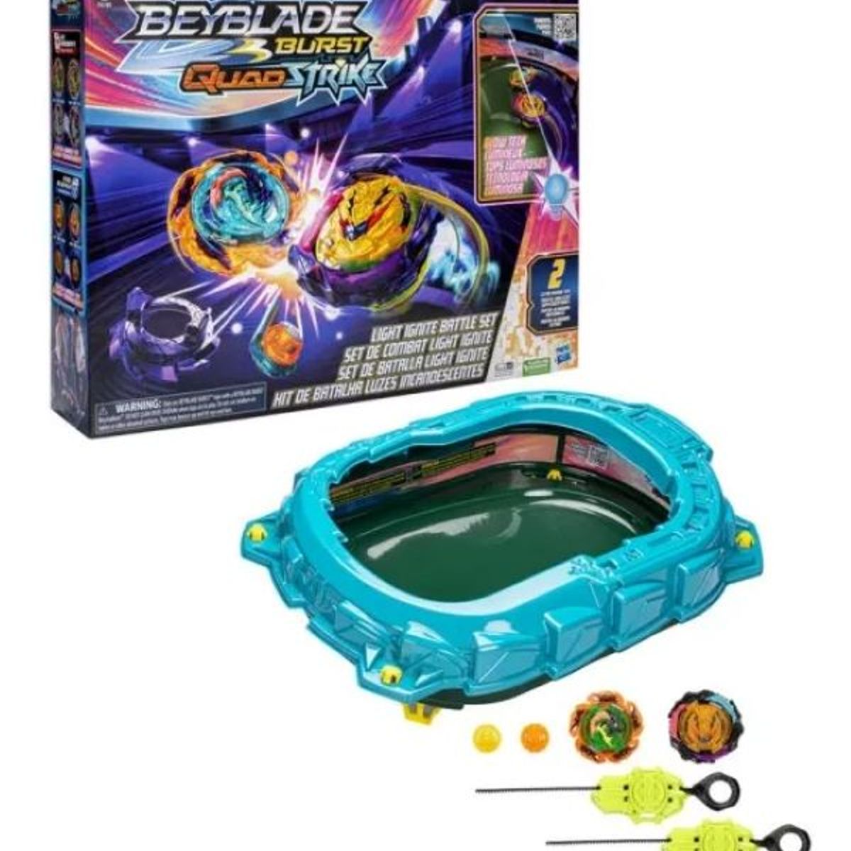 HASBRO - Estadio Beyblade Burst Quadstrike Batalla Light Ignite