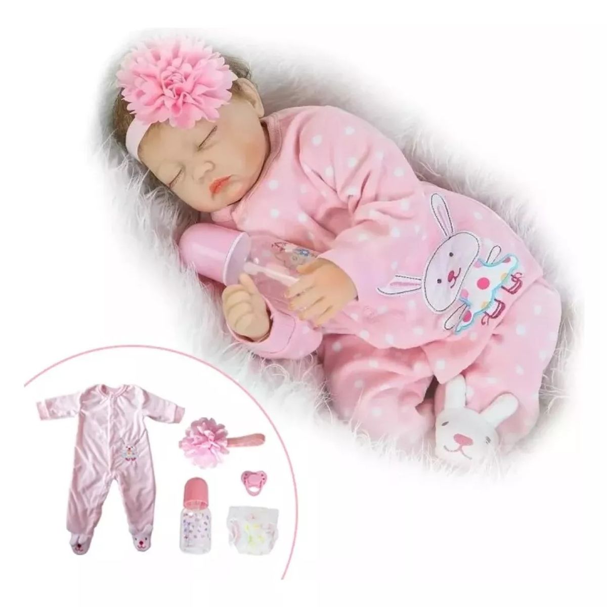 MUNDO MAGIA - 55cm Muñeca De Bebé Reborn Bebé Niña De Silicona Y Algodón