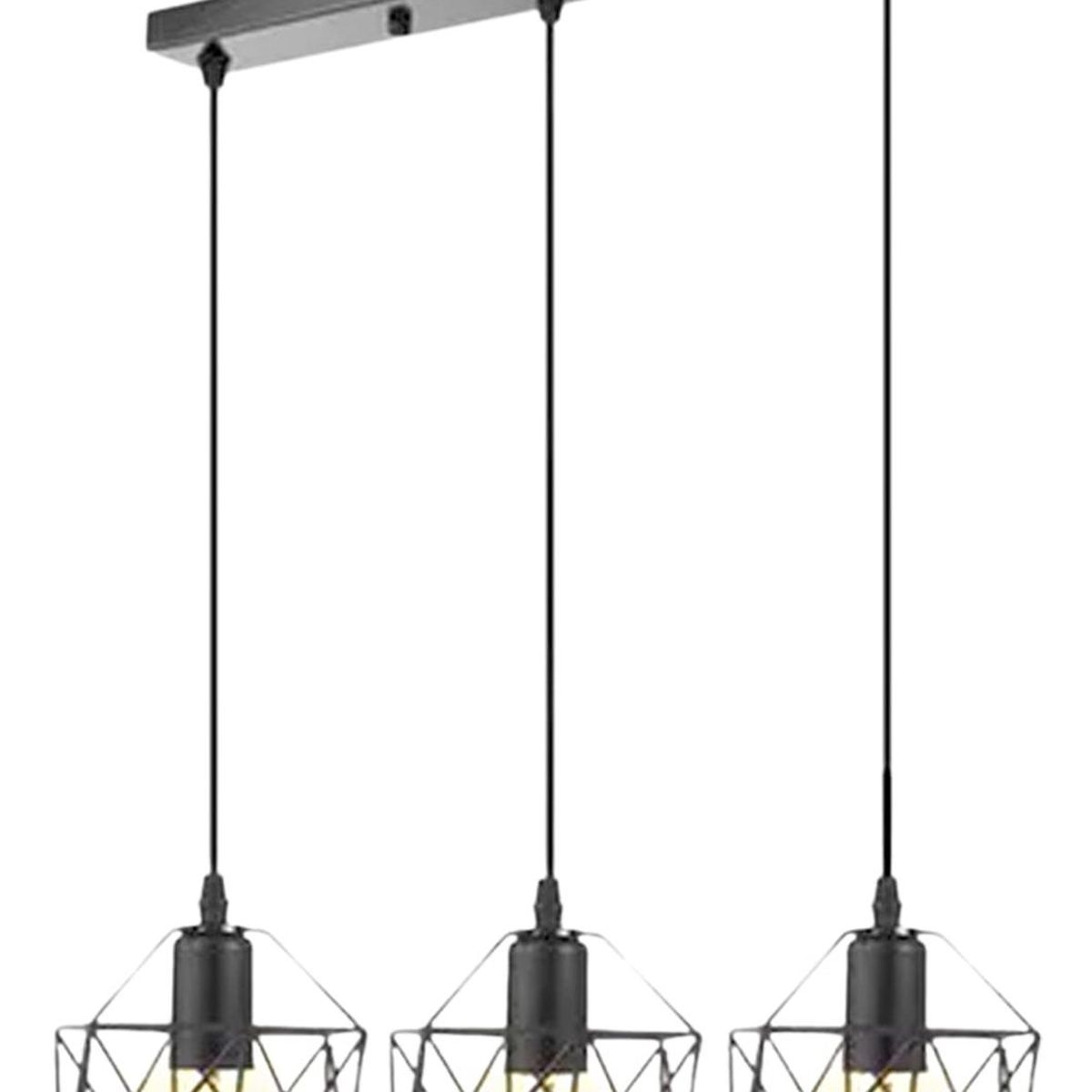 IMPORTCLICK - Lámpara 3 En 1 Colgante Industrial E26 E27 40 Cm Negro